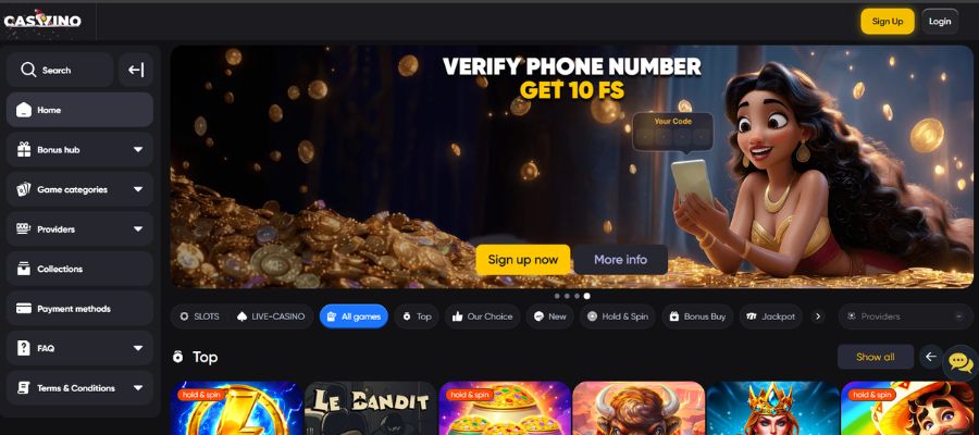 Caswino casino offers free spins